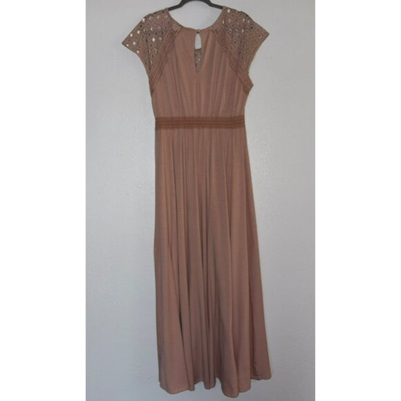 Torrid Lace Yoke Blush Pink Stretch Polyester Blend Maxi Dress Size 2X - Picture 2 of 7